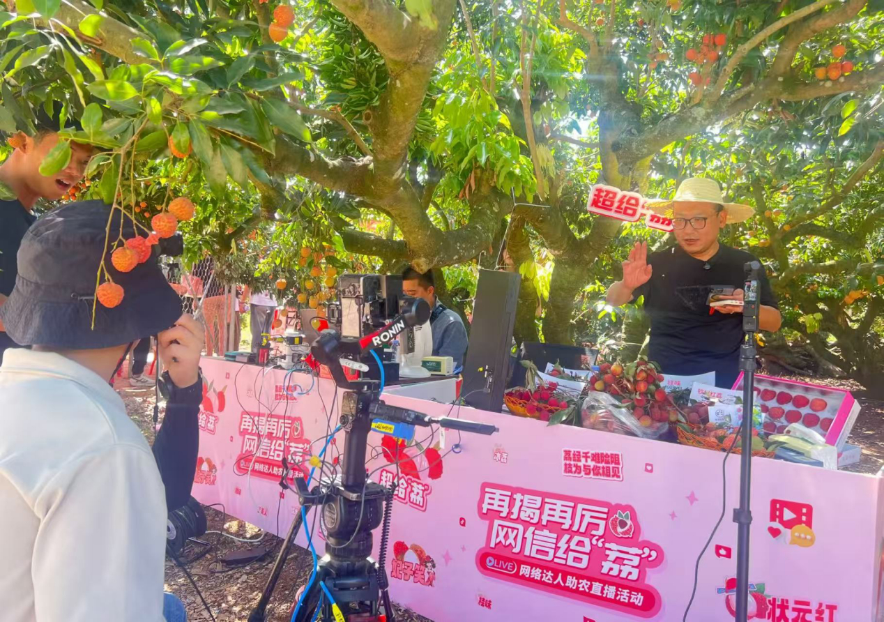 给“荔”带货 广东揭阳举行网络达人助农直播活动